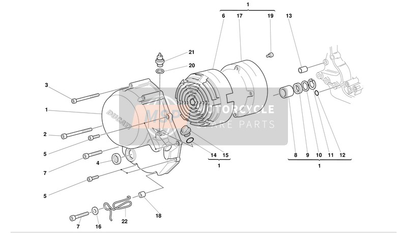 Ducati MONSTER 620S I.E. Usa 2003 Tapa del embrague para un 2003 Ducati MONSTER 620S I.E. Usa