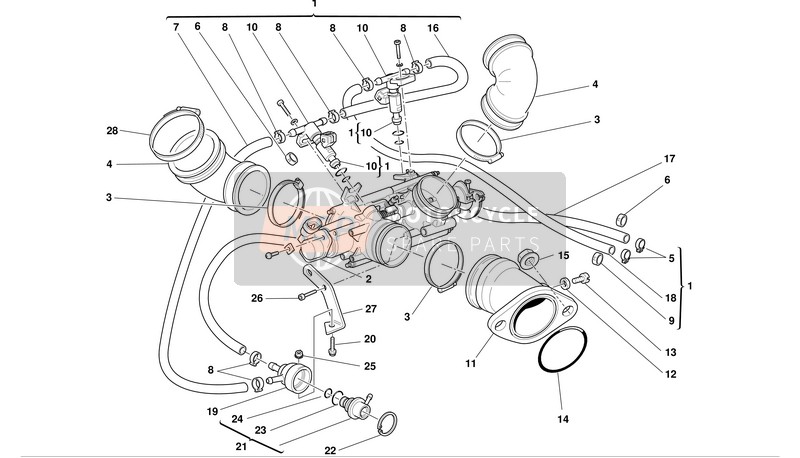 Ducati MONSTER 620S I.E. Usa 2003 Entrada Conducto para un 2003 Ducati MONSTER 620S I.E. Usa