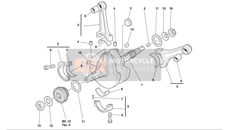 Ducati MONSTER 620S Usa 2002 Kurbelwelle für ein 2002 Ducati MONSTER 620S Usa