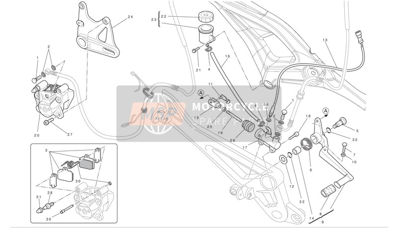 82510422A, Remklauw Houder Bord Abs, Ducati, 0