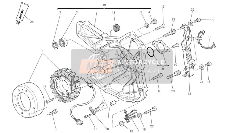 24221023CD, Generator Cover, Ducati, 0