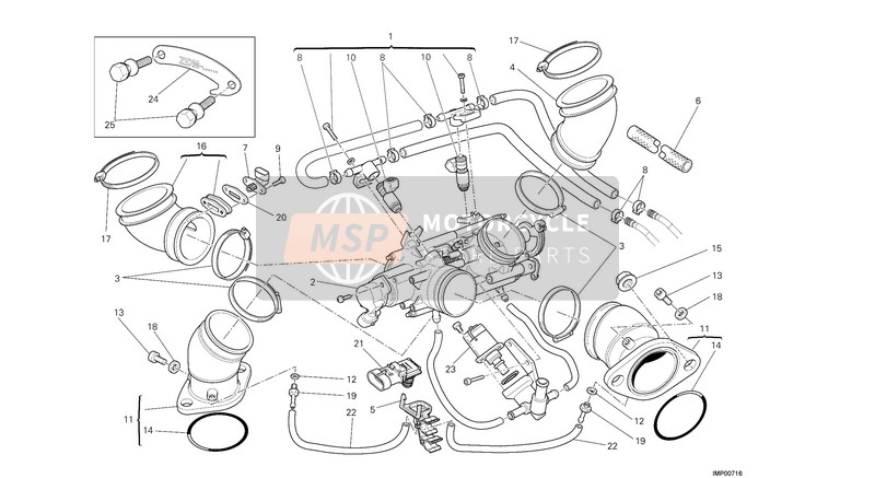 Ducati MONSTER 696 ABS EU 2013 Corps de papillon pour un 2013 Ducati MONSTER 696 ABS EU