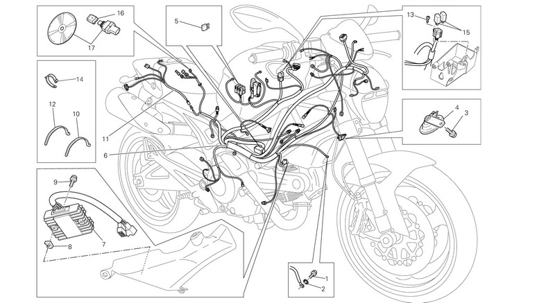 Ducati MONSTER 696 ABS EU 2013 Faisceau de câblage pour un 2013 Ducati MONSTER 696 ABS EU