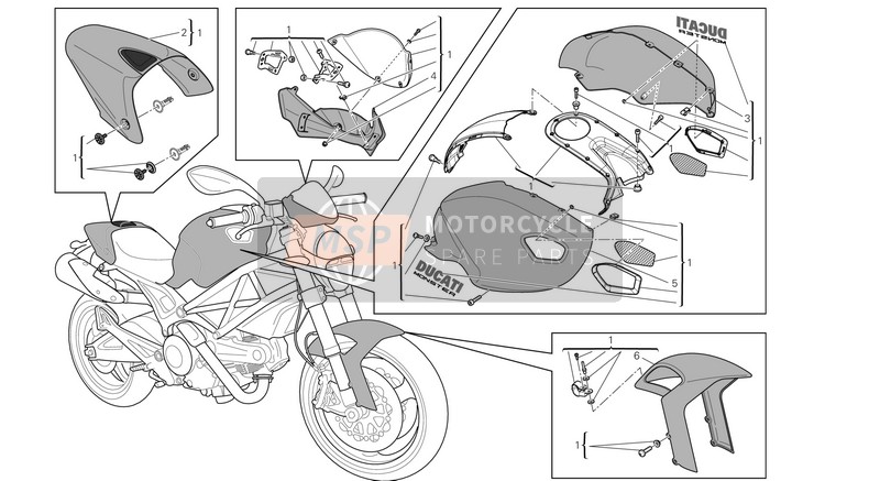 Ducati MONSTER 696 ABS EU 2014 Art Kit for a 2014 Ducati MONSTER 696 ABS EU