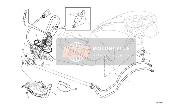 Ducati MONSTER 696 ABS EU 2014 KRAFTSTOFFPUMPE für ein 2014 Ducati MONSTER 696 ABS EU