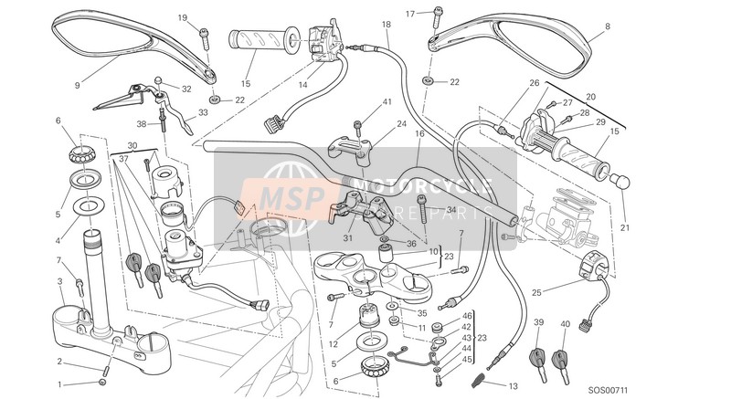 83013641A, Support Feu Avant, Ducati, 1