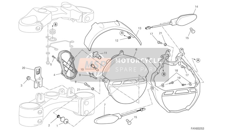 52010172B, Faro Delantero, Ducati, 1