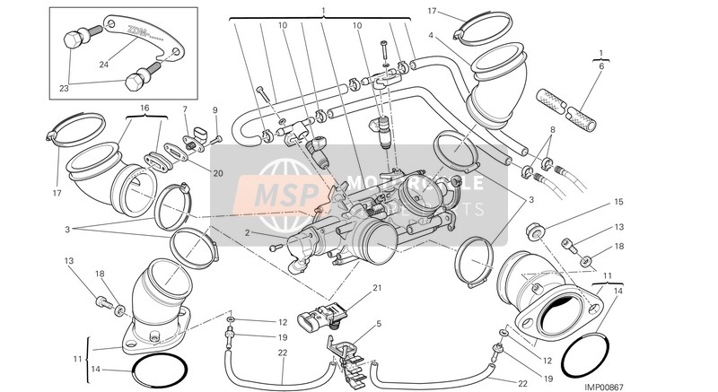 14020632A, Intake Manifold, Ducati, 0