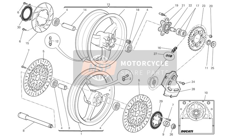 Ducati MONSTER 696 ABS EU 2014 roues pour un 2014 Ducati MONSTER 696 ABS EU