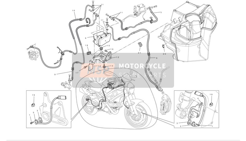 Ducati MONSTER 696 ABS Usa 2012 Anti-Sistema para romper cerraduras (abs) para un 2012 Ducati MONSTER 696 ABS Usa