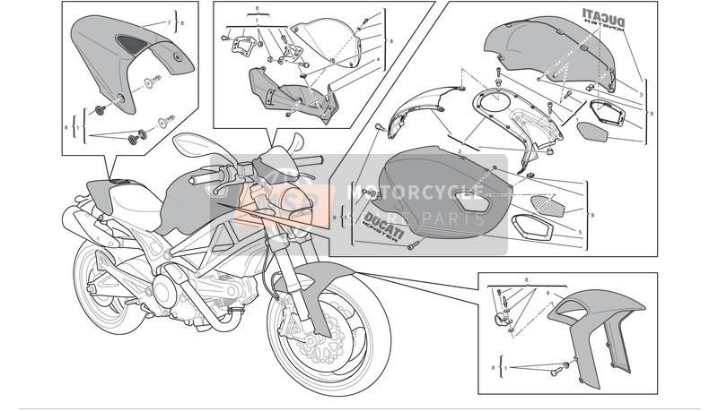 Ducati MONSTER 696 ABS Usa 2012 Kit d'art (696+) pour un 2012 Ducati MONSTER 696 ABS Usa