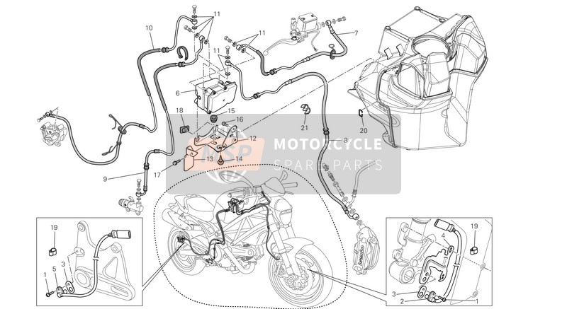 Ducati MONSTER 696 ABS Usa 2013 Système de rupture ABS pour un 2013 Ducati MONSTER 696 ABS Usa