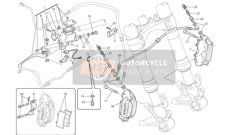 Ducati MONSTER 696 ABS Usa 2013 Front Brake System for a 2013 Ducati MONSTER 696 ABS Usa