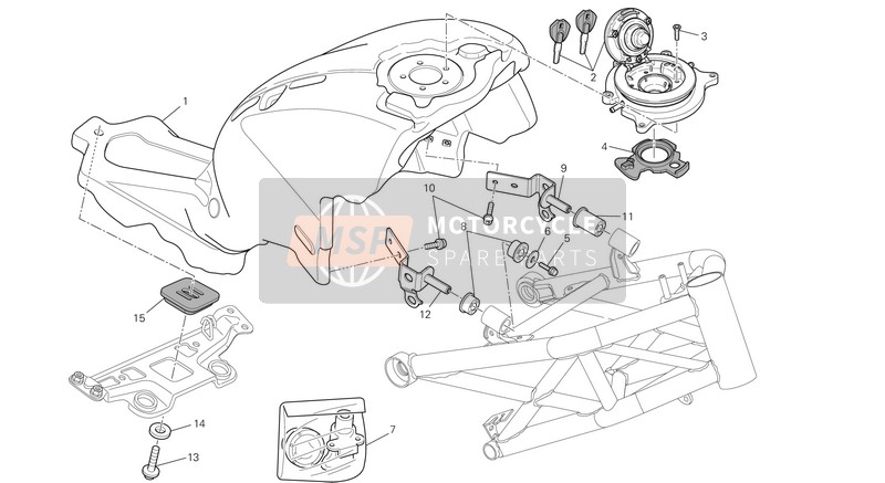 Ducati MONSTER 696 ABS Usa 2013 Depósito de combustible para un 2013 Ducati MONSTER 696 ABS Usa