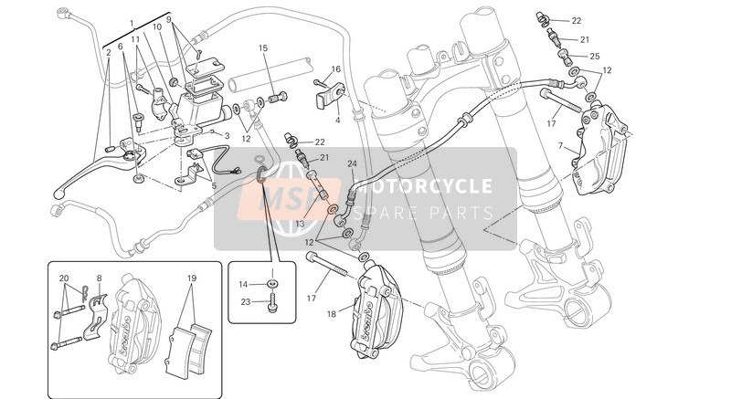 Ducati MONSTER 696 ABS Usa 2014 Bremsanlage vorne für ein 2014 Ducati MONSTER 696 ABS Usa