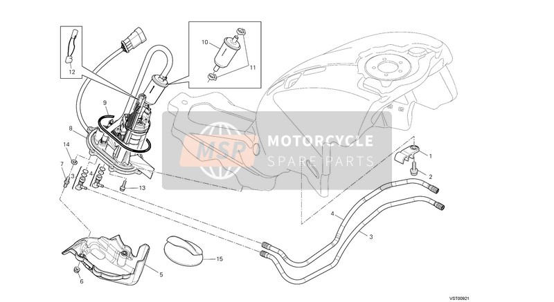 Ducati MONSTER 696 ABS Usa 2014 KRAFTSTOFFPUMPE für ein 2014 Ducati MONSTER 696 ABS Usa