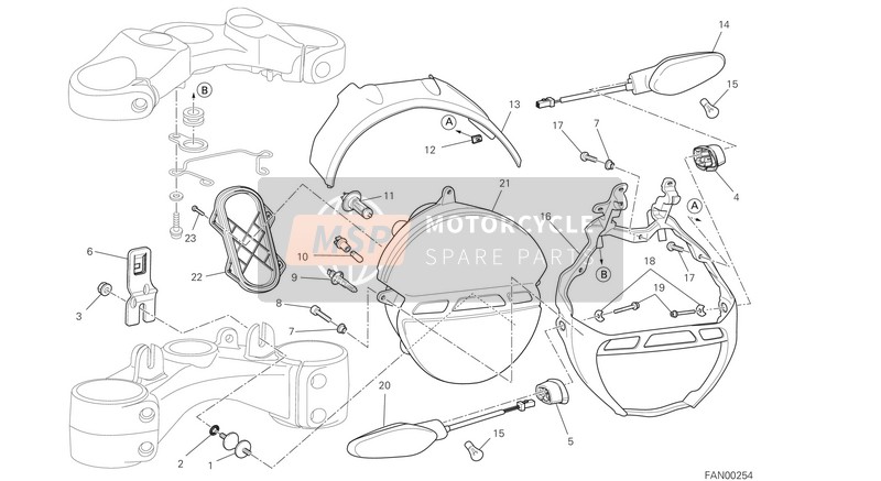 24713411A, Cover, Headlamp, Ducati, 0