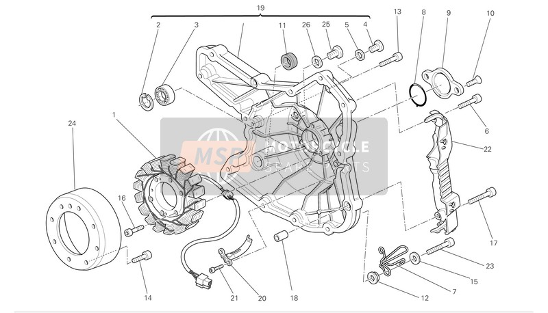 Ducati MONSTER 696 Eu 2009 Alternador-Tapa del cárter lateral para un 2009 Ducati MONSTER 696 Eu