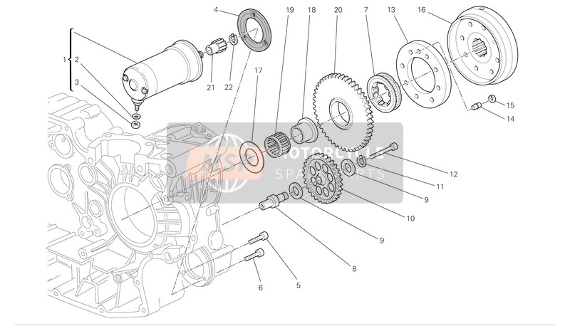 17610011A, Pinion Starter Motor, Ducati, 0