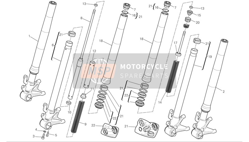 34912401A, CYLINDER-SET-FORK, Rh, Ducati, 0