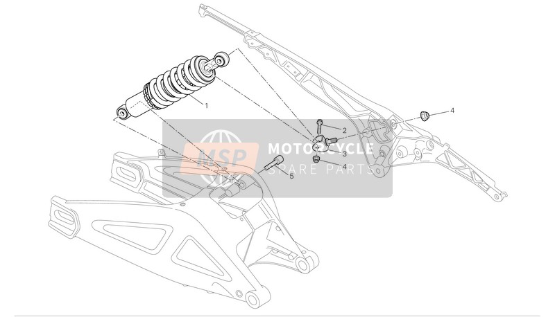 Ducati MONSTER 696 Eu 2009 Achtervering voor een 2009 Ducati MONSTER 696 Eu