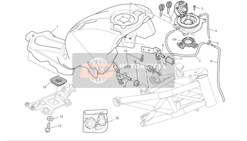 Ducati MONSTER 696 Eu 2009 Réservoir d'essence pour un 2009 Ducati MONSTER 696 Eu