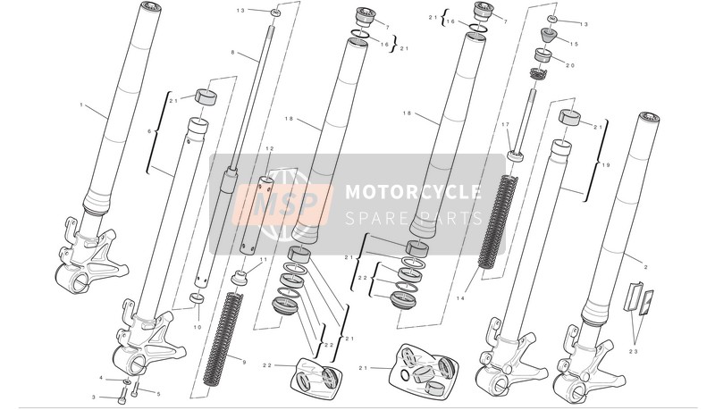 Ducati MONSTER 696 Usa 2010 Horquillas delanteras para un 2010 Ducati MONSTER 696 Usa