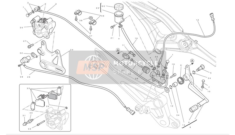 Ducati MONSTER 696 Usa 2010 Bremse hinten für ein 2010 Ducati MONSTER 696 Usa