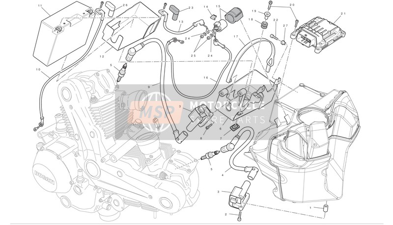 Ducati MONSTER 696 Usa 2011 Soporte de batería para un 2011 Ducati MONSTER 696 Usa