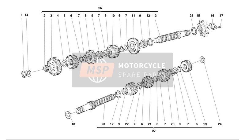 Ducati MONSTER 750 Eu 2001 Gear-Box for a 2001 Ducati MONSTER 750 Eu