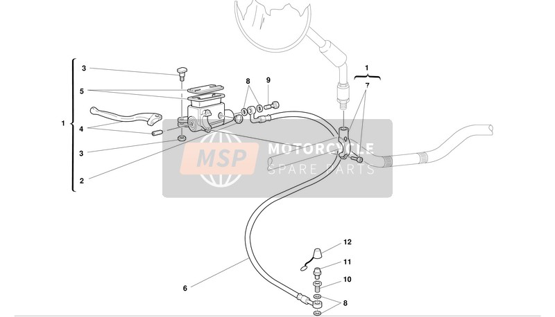 Ducati MONSTER 750 Usa 2002 Koppelingsbediening voor een 2002 Ducati MONSTER 750 Usa