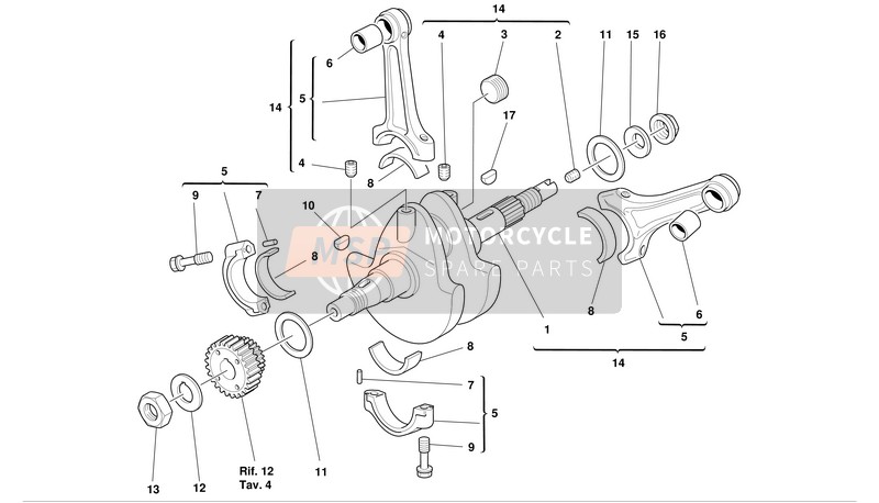 Ducati MONSTER 750 Usa 2002 Cigüeñal para un 2002 Ducati MONSTER 750 Usa