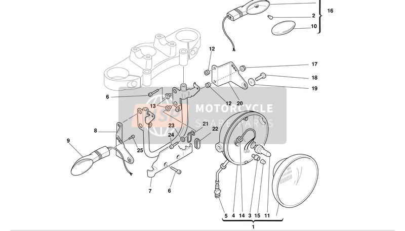 Ducati MONSTER 750 Usa 2002 Testata anteriore-Luce per un 2002 Ducati MONSTER 750 Usa