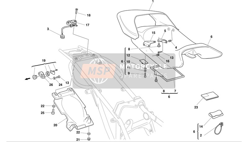 Ducati MONSTER 750 Usa 2002 Asiento para un 2002 Ducati MONSTER 750 Usa