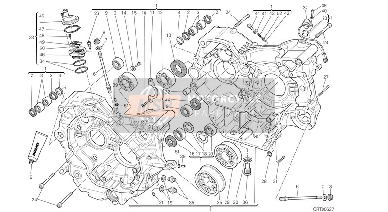 22522643E, Crankcase ( Assembly ) M796-795, Ducati, 0