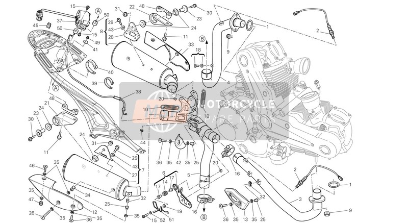 57112771A, Verticaal Uitlaat, Ducati, 0