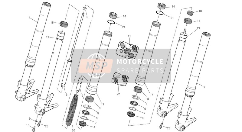 Ducati MONSTER 795 ABS THAI 2014 Tenedor frontal para un 2014 Ducati MONSTER 795 ABS THAI