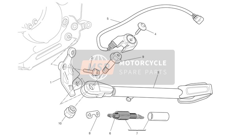 Ducati MONSTER 795 ABS THAI 2014 Béquille latérale pour un 2014 Ducati MONSTER 795 ABS THAI