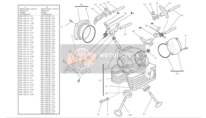 Ducati MONSTER 796 ABS Eu 2012 Vertical Cylinder Head for a 2012 Ducati MONSTER 796 ABS Eu