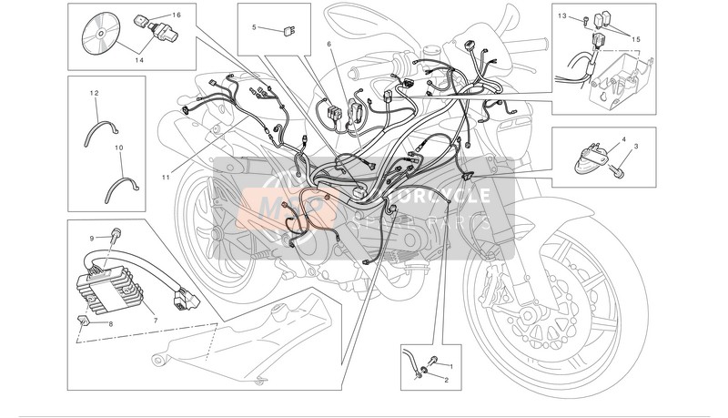 Ducati MONSTER 796 ABS Eu 2012 Système électrique pour un 2012 Ducati MONSTER 796 ABS Eu