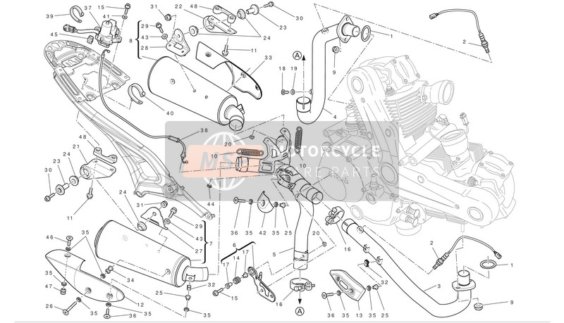 Ducati MONSTER 796 ABS Eu 2012 ABGASSYSTEM für ein 2012 Ducati MONSTER 796 ABS Eu