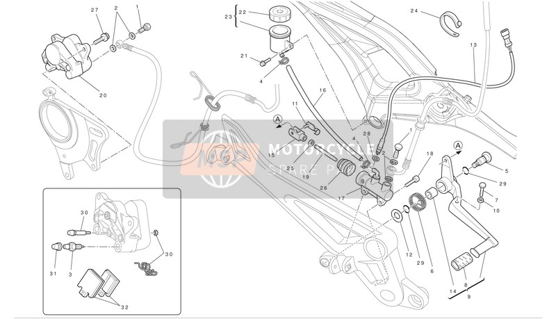 Ducati MONSTER 796 ABS Eu 2012 Bremse hinten für ein 2012 Ducati MONSTER 796 ABS Eu