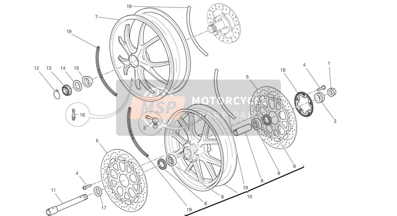 Ducati MONSTER 796 ABS Eu 2014 Wheels for a 2014 Ducati MONSTER 796 ABS Eu