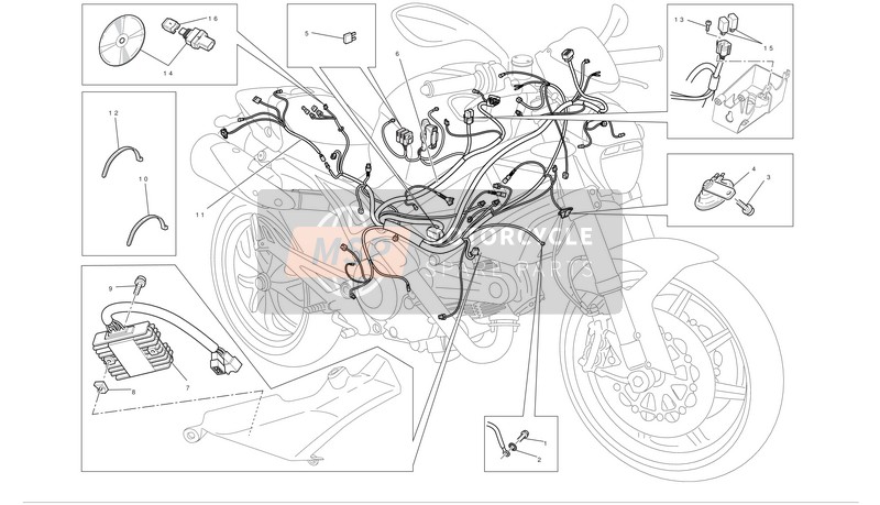 Ducati MONSTER 796 ABS USA 2012 Elektrisch Systeem voor een 2012 Ducati MONSTER 796 ABS USA