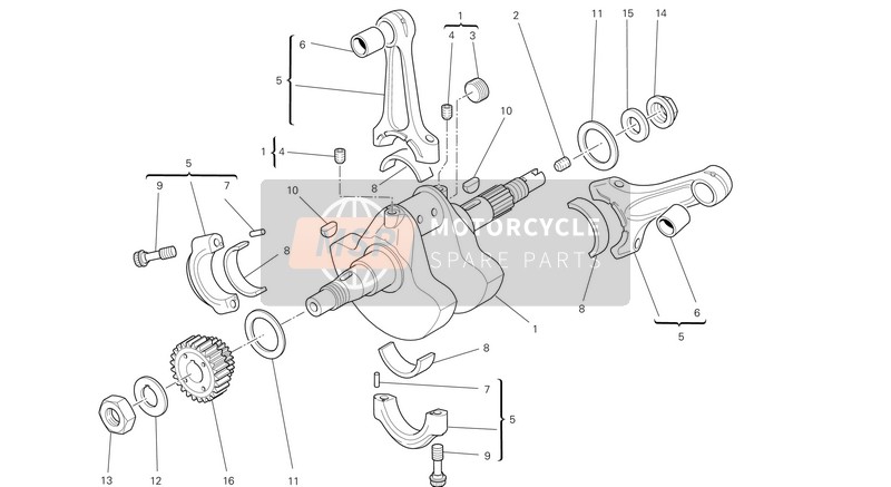 Ducati MONSTER 796 ABS USA 2013 Crankshaft for a 2013 Ducati MONSTER 796 ABS USA