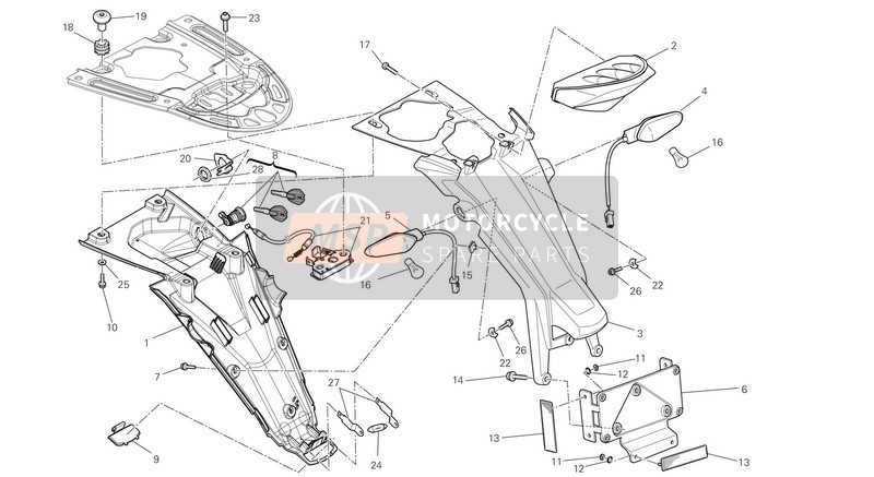 Ducati MONSTER 796 ABS USA 2013 Achterlicht voor een 2013 Ducati MONSTER 796 ABS USA