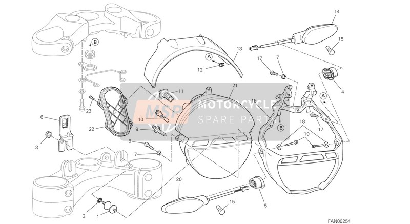 Ducati MONSTER 796 ABS USA 2014 Scheinwerfer für ein 2014 Ducati MONSTER 796 ABS USA