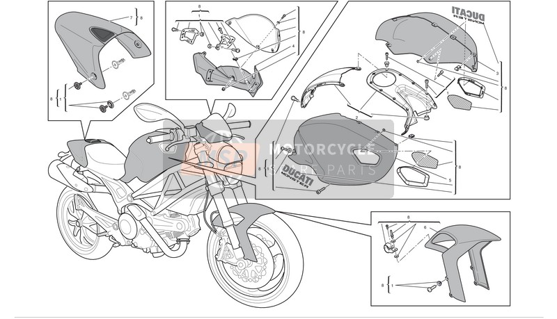 Ducati MONSTER 796 Usa 2011 'art'  kit (796) für ein 2011 Ducati MONSTER 796 Usa