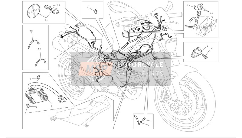 Ducati MONSTER 796 Usa 2011 Sistema elettrico per un 2011 Ducati MONSTER 796 Usa