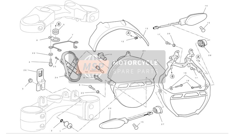 Ducati MONSTER 796 Usa 2011 Headlight for a 2011 Ducati MONSTER 796 Usa